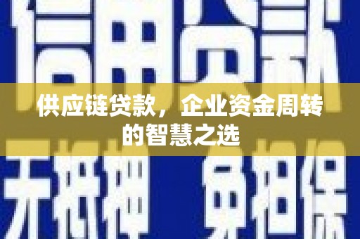 丘北供应链贷款，企业资金周转的智慧之选