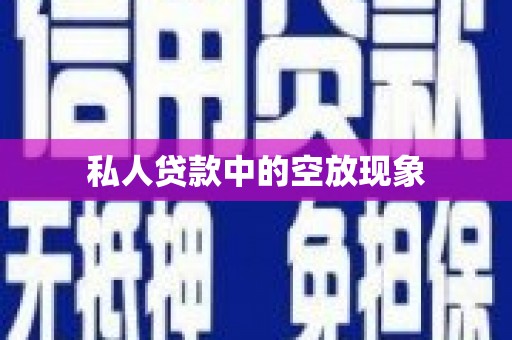 潘集私人贷款中的空放现象